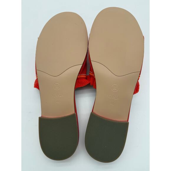 Vivaia Floria Round Toe Slide Sandals Old Money Orange Knit Breathable Comfort 9 - Picture 6 of 9